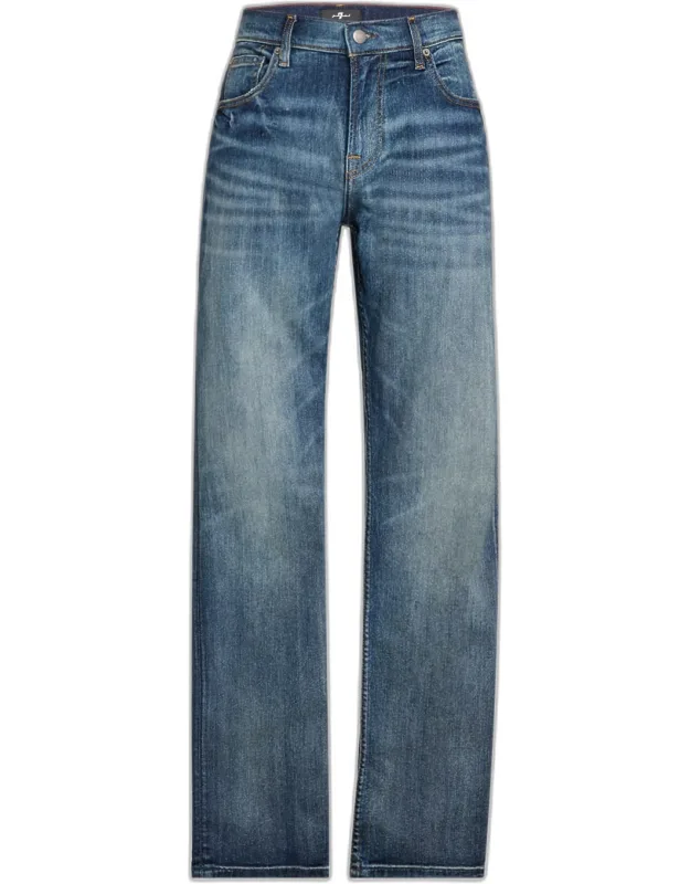Faded Straight-leg Jeans