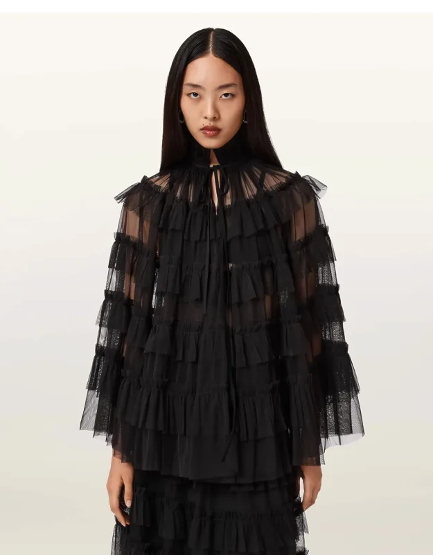 Ruffle Cape Top