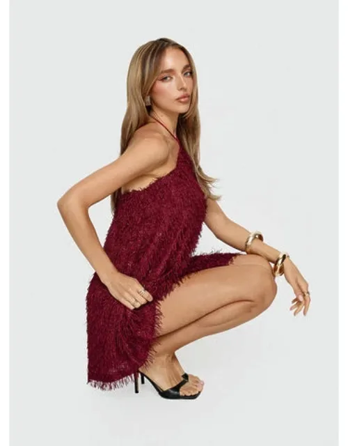Halter Fringe Mini Dress