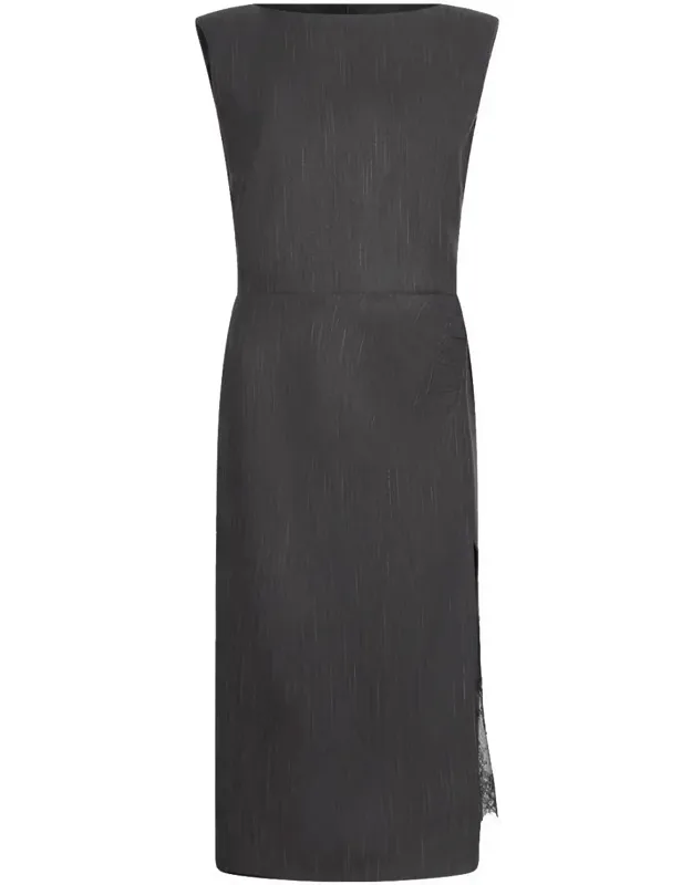 Pinstripe Pattern Midi Dress