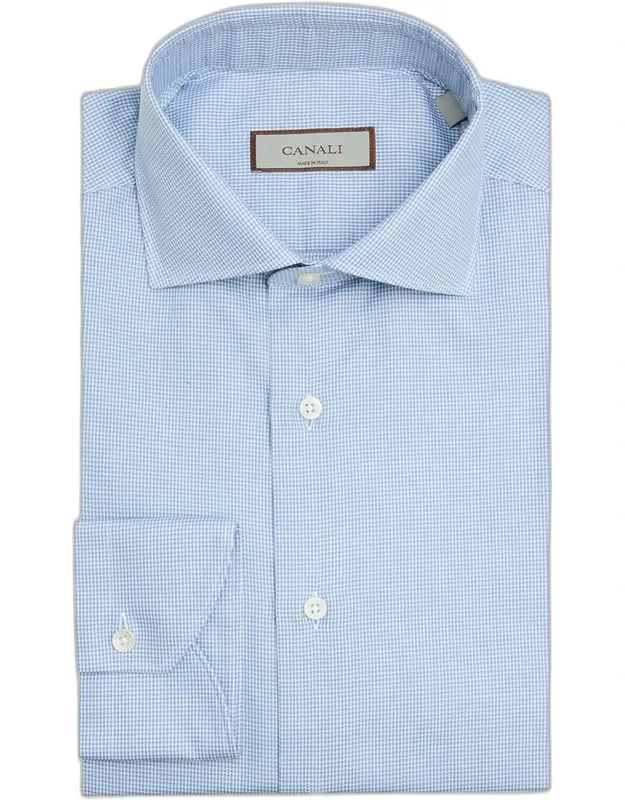 Micro-houndstooth Cotton Dress Shirt