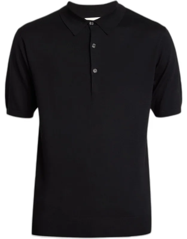Merino Wool Knit Polo Shirt