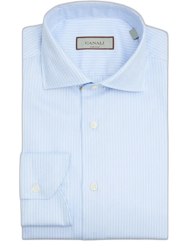 Fine Stripe Cotton Dress Shirt