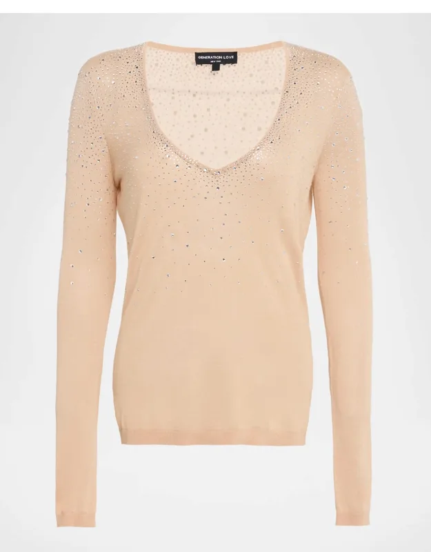Mirasol Crystal Splash V-neck Sweater