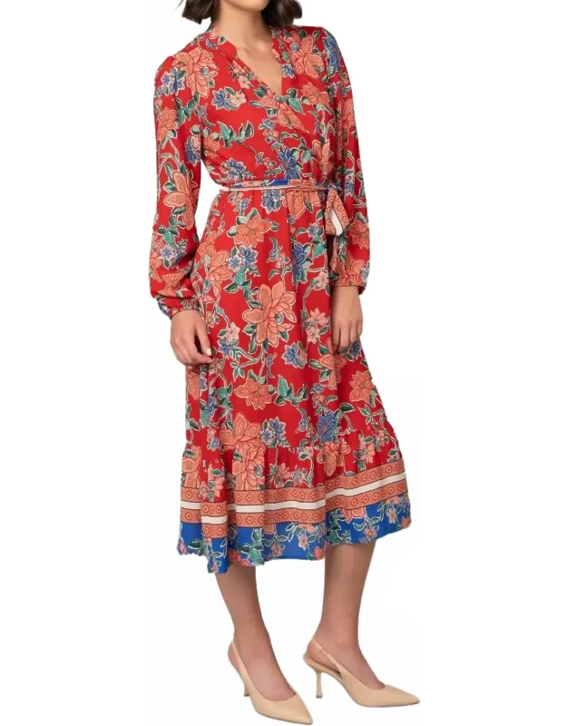 Floral Print Balloon Sleeve Dress