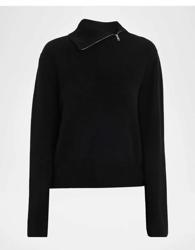 Zip Turtleneck Cashmere Sweater