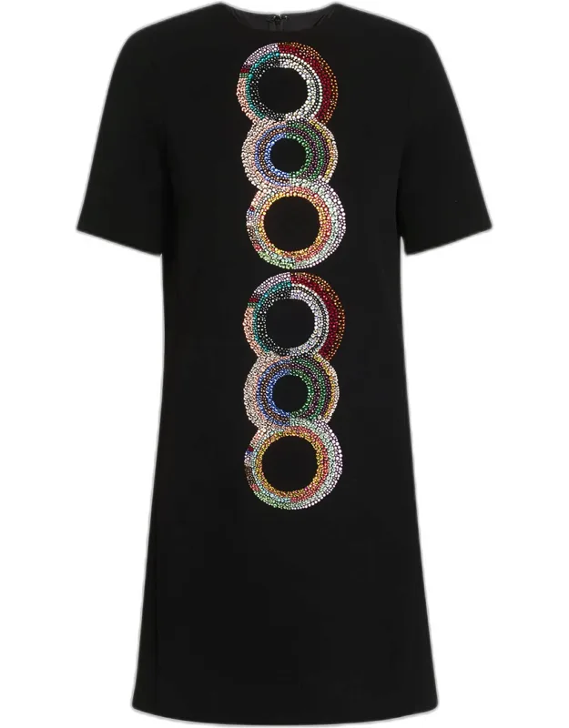 Crystal Short-sleeve Shift Dress