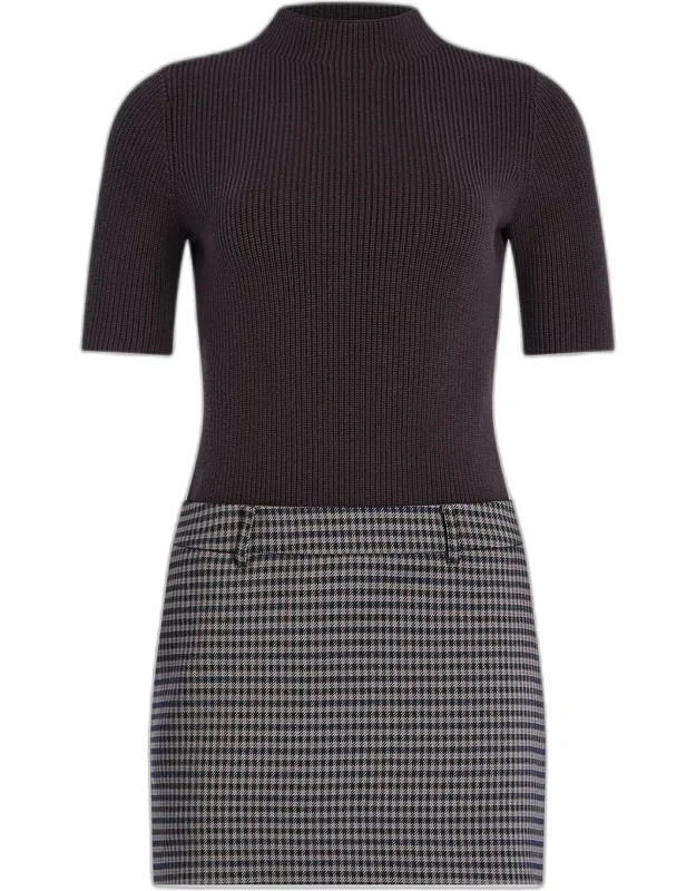 Combo Mock-neck Mini Dress