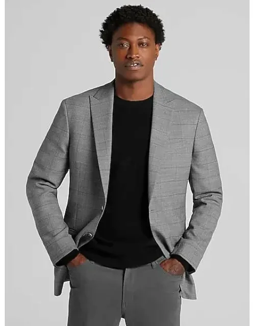 Modern Fit Windowpane Plaid Sport Coat