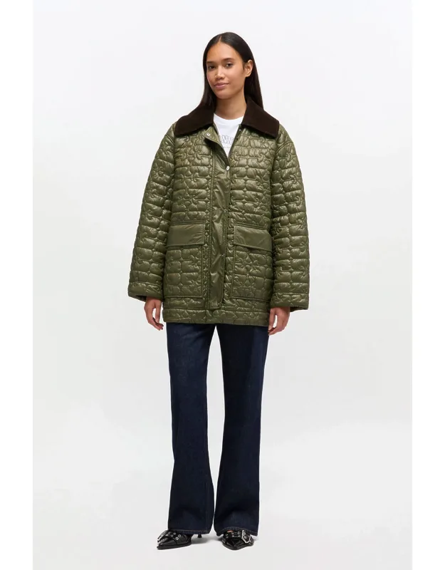 Shiny Quilt Midi Jacket