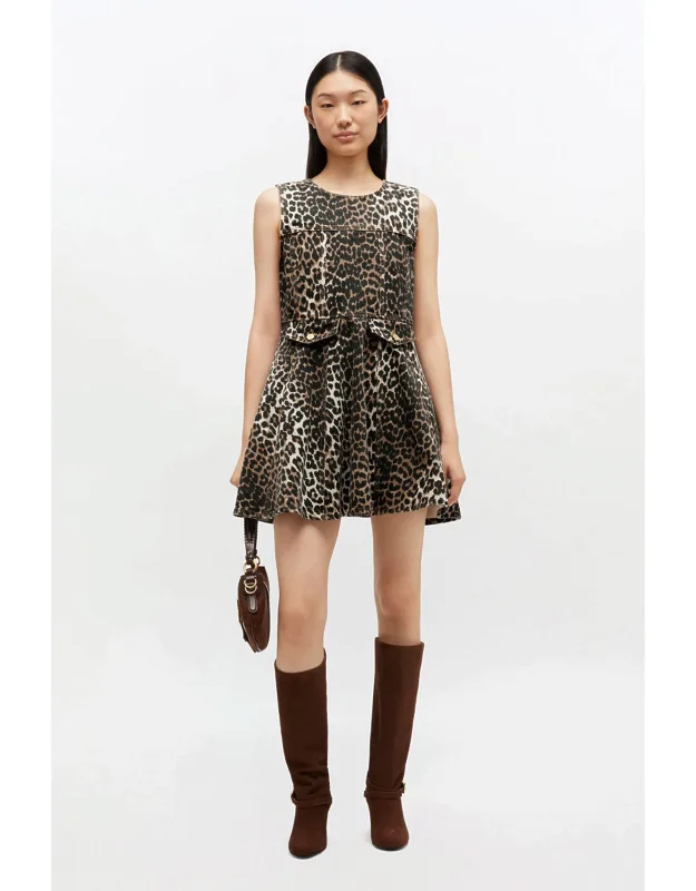 Leopard Denim Mini Dress