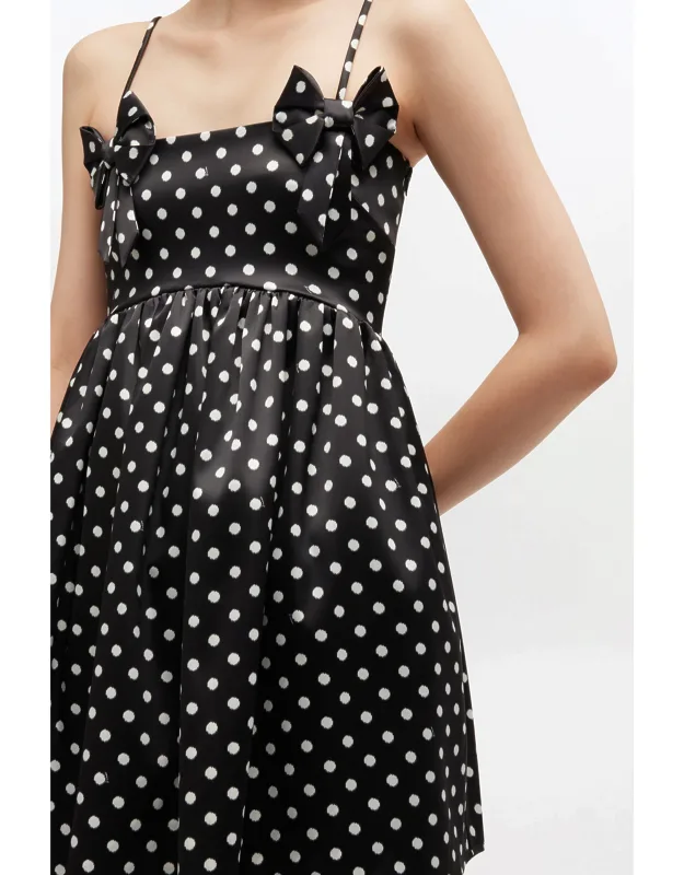Polka-dot Satin Mini Dress