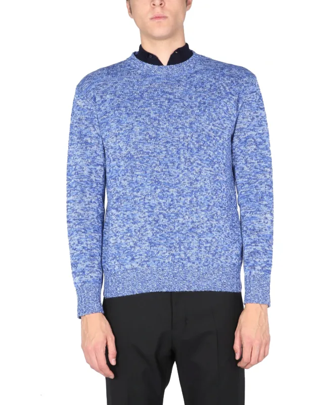Crew Neck Large Ribbed Sweater