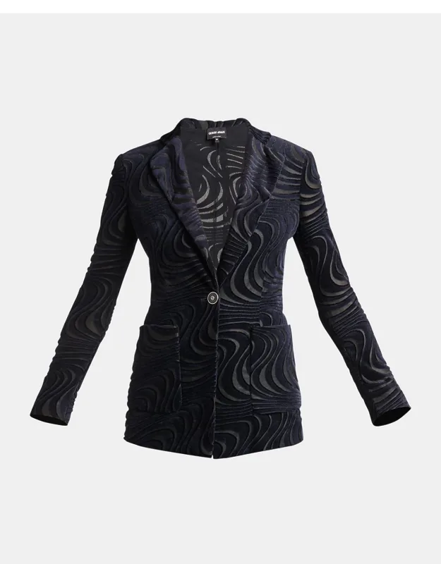 Swirl Jacquard Jersey Blazer