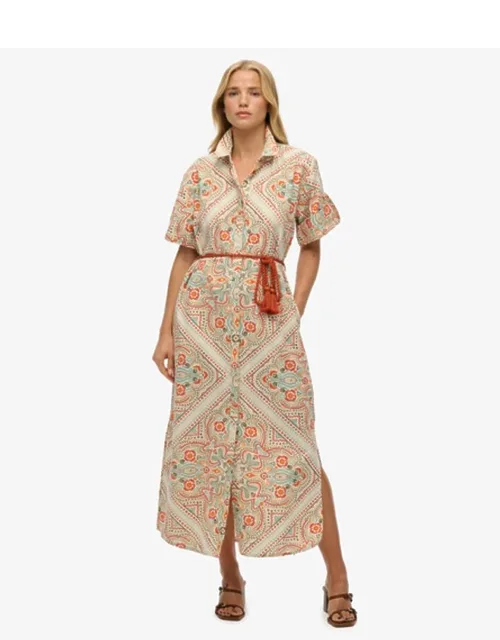 Linen Shirt Maxi Dress