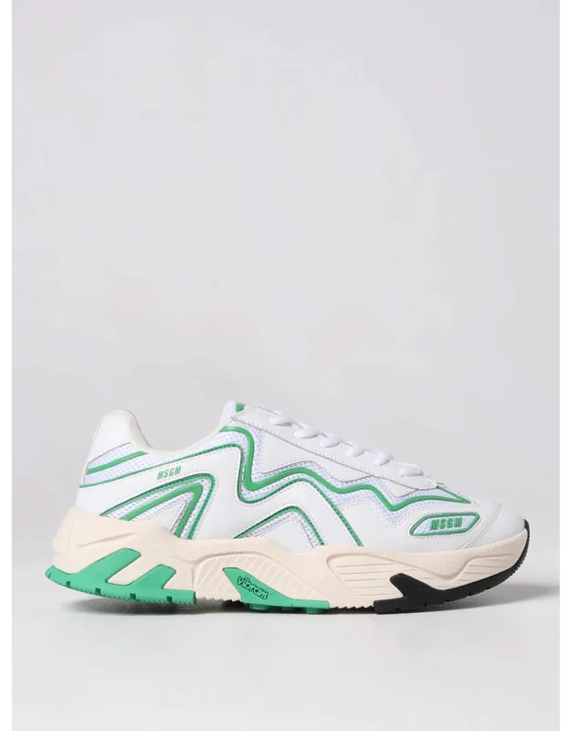 Sneakers In Leather And Mesh