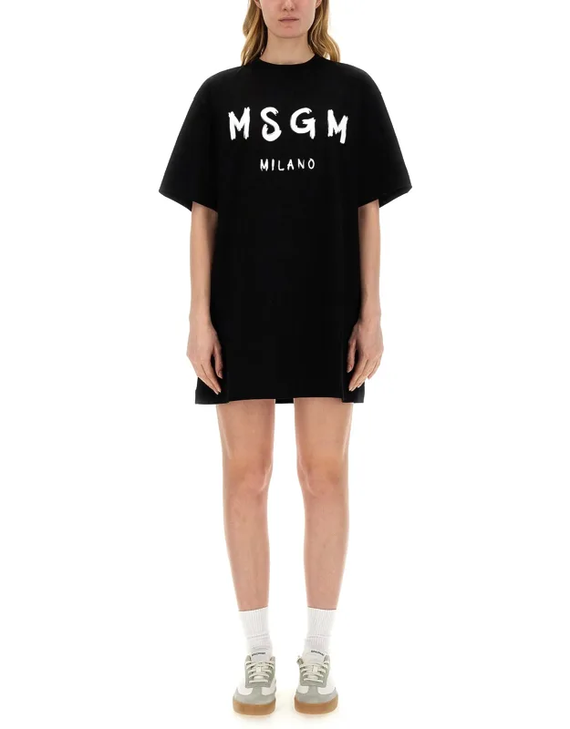 Brushed Logo Dress