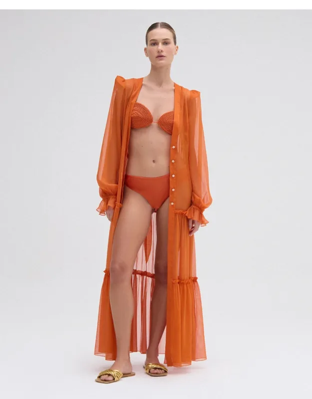 Silk Plisse Maxi Robe
