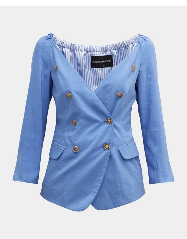Double-breasted 3/4-sleeve Blazer