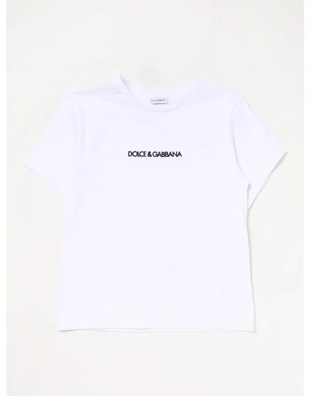 Cotton T-shirt Casual Style Regular Fit Crew Neckline Short Sleeves Contrasting Embroidered Logo