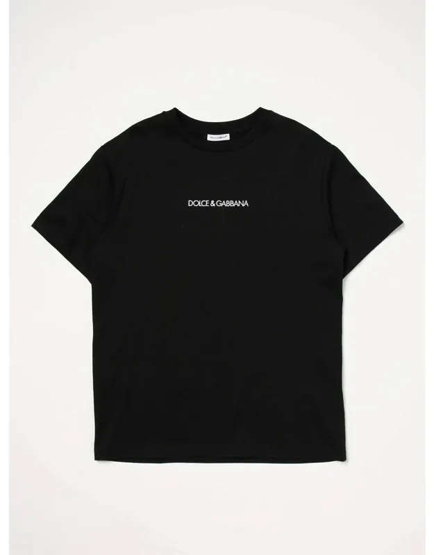Cotton T-shirt Casual Style Regular Fit Crew Neckline Short Sleeves Contrasting Embroidered Logo
