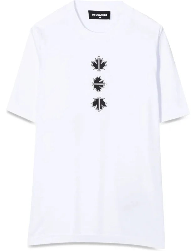 T-shirt With Logo On The Back And Front Leaves