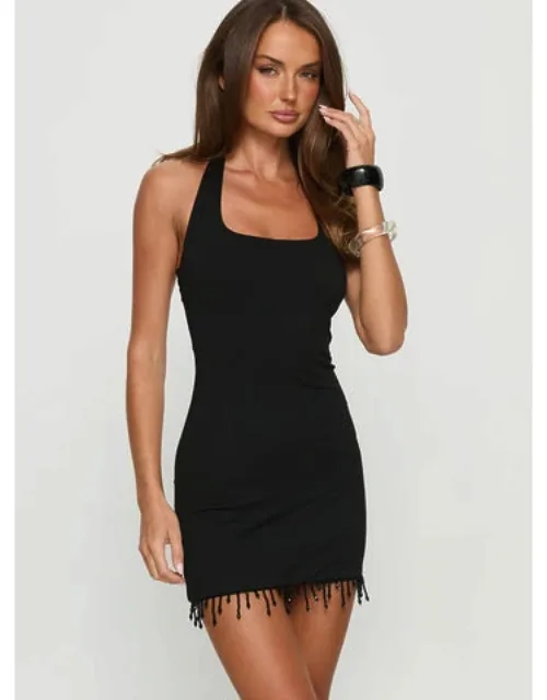 Halter Beaded Mini Dress