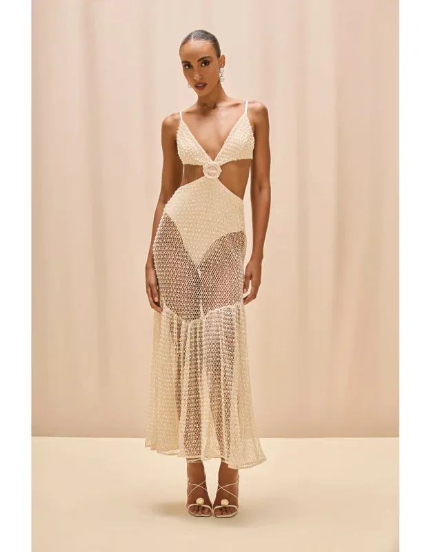 Crochet Bloom Cut Out Beach Dress