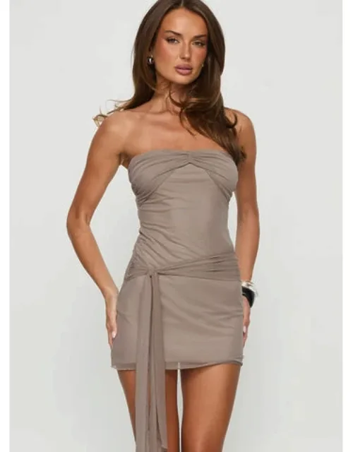 Adriena Strapless Tie Side Mini Dress