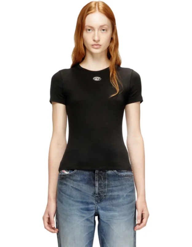 Slim Ribbed T-shirt With Metallic Oval D