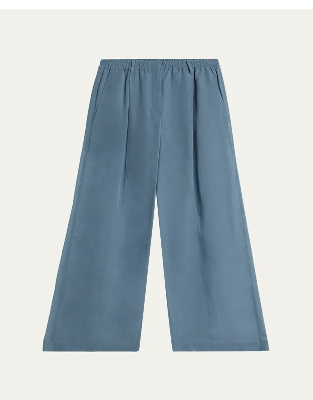 Monili-trim Cotton Organza Wide-leg Track Pants