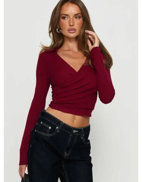 Philia Collared Wrap Top