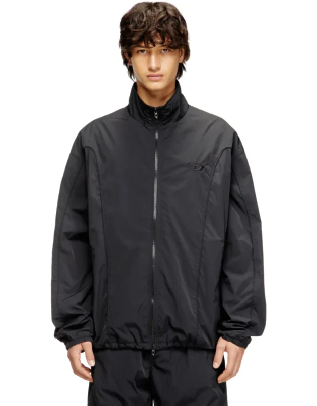 Crinkled-nylon Jacket With Piping
