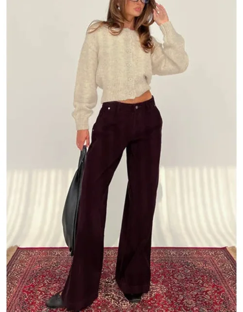 Low Waist Wide Leg Corduroy Jeans