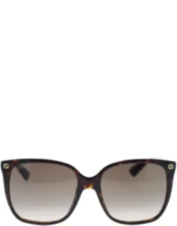 Gucci Eyewear Sunglasses Havana Shaded Rectangle Acetate