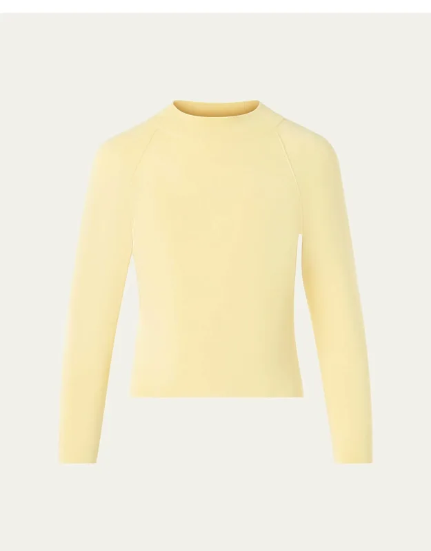 Mock-neck Cashmere-silk Raglan-sleeve Sweater