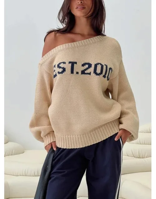 Off Shoulder Knit Sweater