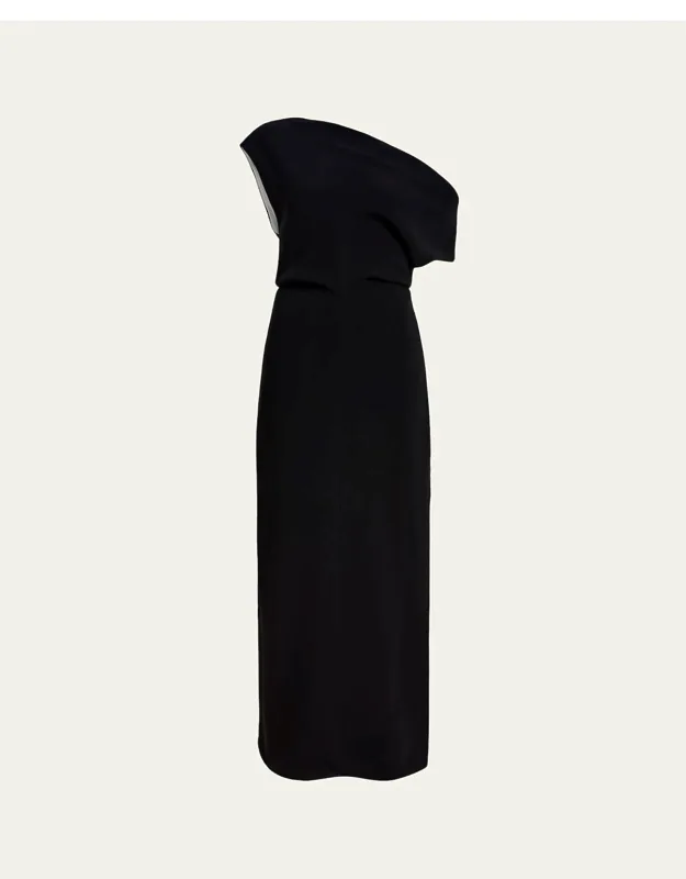 Draped Double-crepe Dress