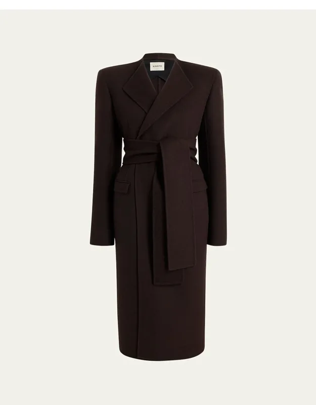 Double-face Wool Wrap Coat