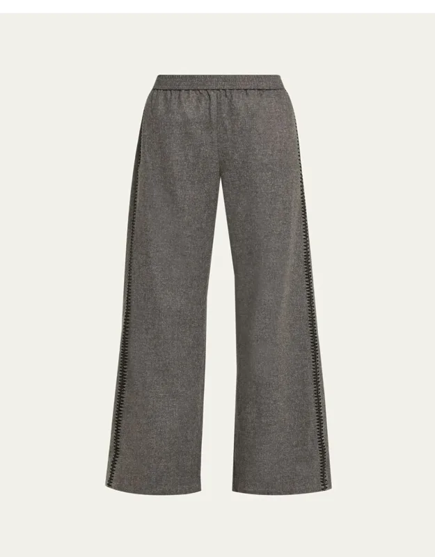 Marocaine Side-stripe Straight-leg Pajama Pants