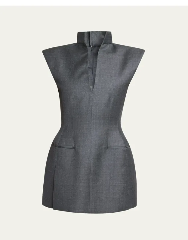 Sleeveless Jacket Mini Dress