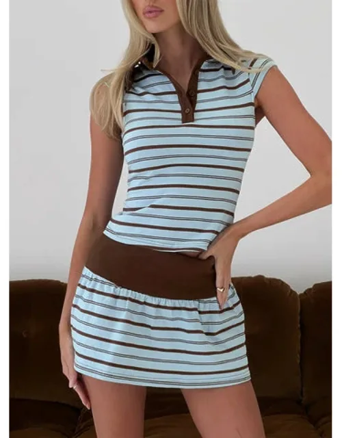 Contrast Collar Polo Top