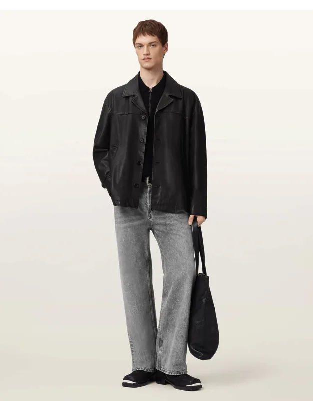 Boxy Leather Coat