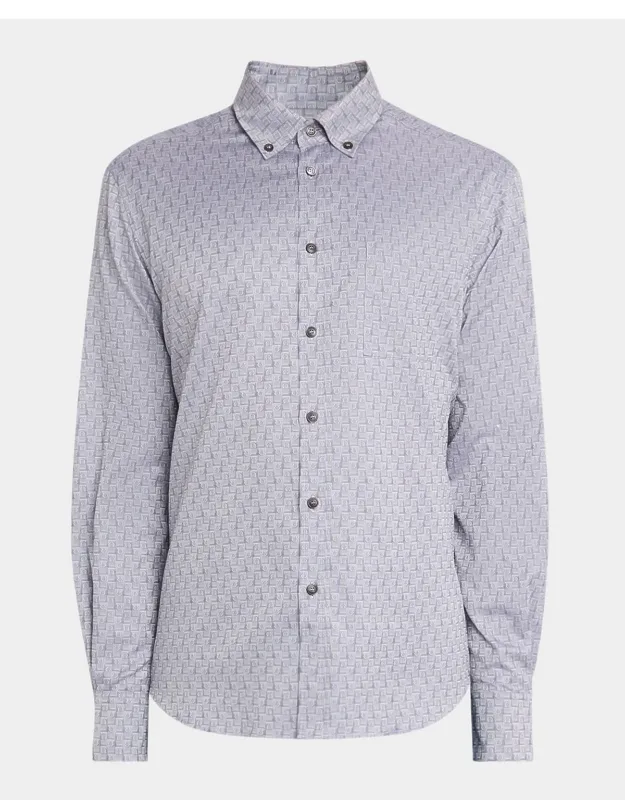 Micro-gancini Cotton Sport Shirt With Pocket
