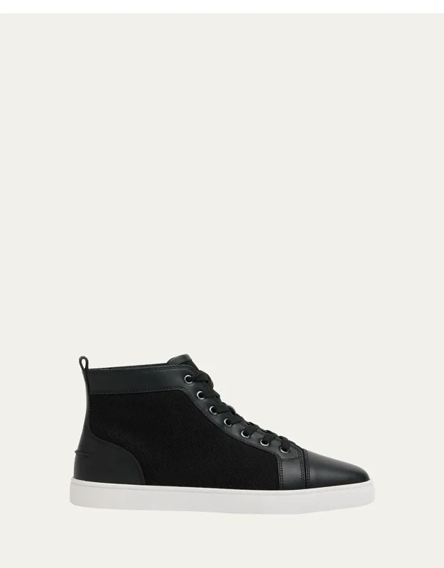Textile And Leather High-top Sneakers