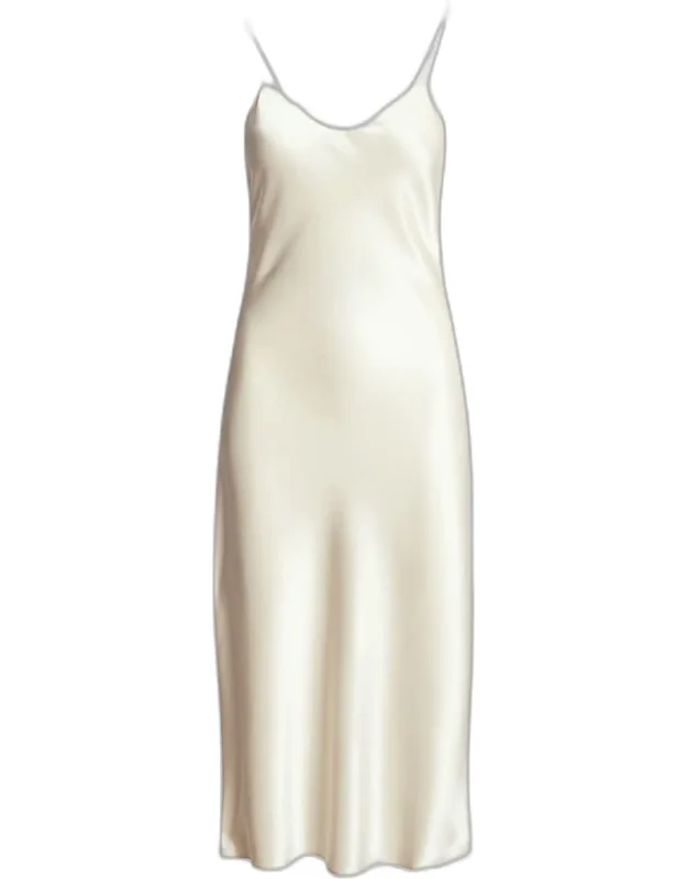Satin Midi Slip Dress