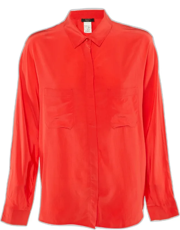 Silk Button Front Blouse