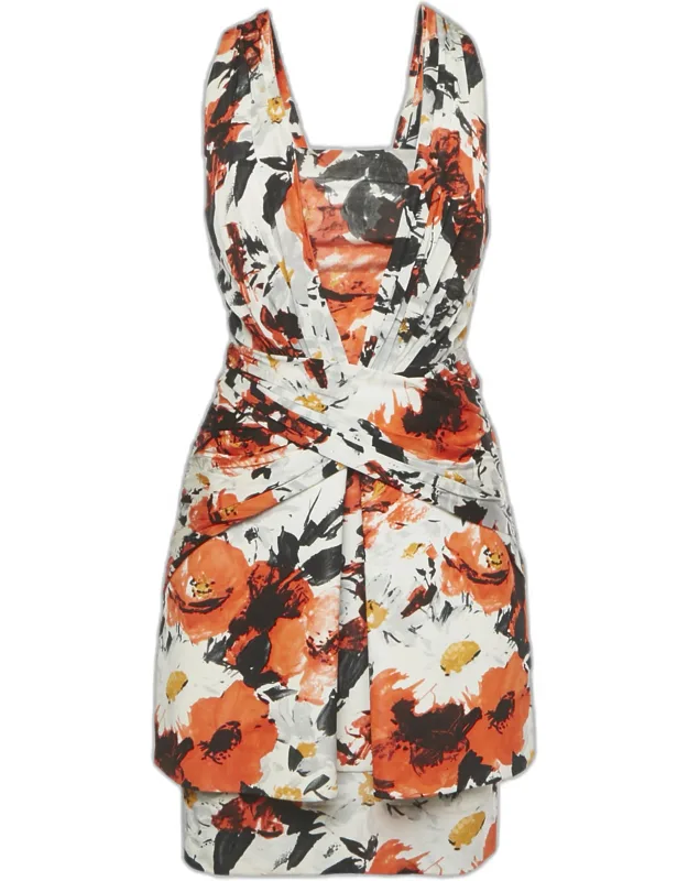 Floral Print Jersey Mini Dress