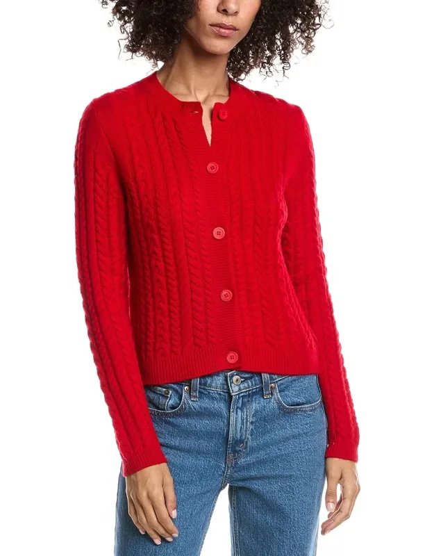 Cable Wool & Cashmere-blend Cardigan