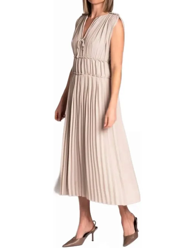 Pleated Sleeveless Dress